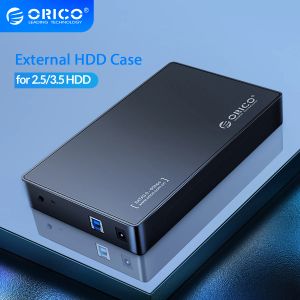 Hubs ORICO External Hard Drive 3.5 Inch Enclosure SATA To USB 3.0 HDD Case with 12V/2A Power Adapter Support 16TB UASP Tool Free 2.5