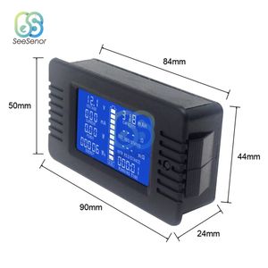 LCD Dijital Voltmetre Ammetre DC Voltaj Akım Güç Test Cihazı Pil Kapasite Ölçer 0-200V 10A/50A/100A/200A/300A Şant