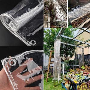 0.35mm 99.9% Transparent PVC Tarpaulin Balcony Waterproof Cloth Tarp Garden Succulent Plants Cover Clear Rainproof Tarpaulin