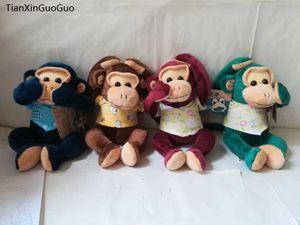 Bambole peluche di circa 24 cm simpatico cartone animato Monkey vestito bellissimo tessuto che riempie giocattolo da giocattolo Monkey Bambola soft Toy Christmas Gift S2217 J240410