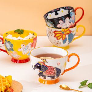 Belas cores nacionais, modelos básicos, canecas de cerâmica de flores, xícaras de café, xícaras de leite, tigelas de cereais canecas de café xícaras de café