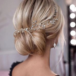 Silver Sparkle Rhinestones Bridal Headpieces For Wedding Party Bride Hair Accessories Headband Women Headdress Hair Jewelry Prom Party Rose Gold