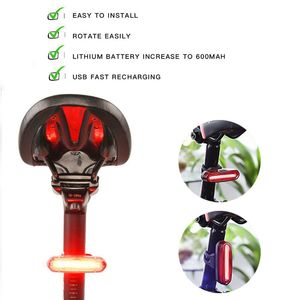 2020 Novo 120lumens de bicicleta de bicicleta LED LED LED TALL TARLEJA USB Recarregável à prova d'água MTB Road Bike Light Back Lamp traseiro