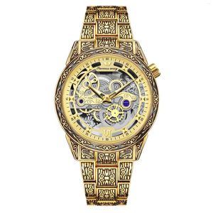 Нарученные часы лучшие классические мужчины ретро скелетные скелеты Quartz Watch Business Luxury Work Watches Relogio Masculino