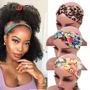 Plussign 2pcs Modern Style Elastic Women Turban Headbands For Headband Wig Twisted Cute Hair Band Accessories Wig Band For Edges