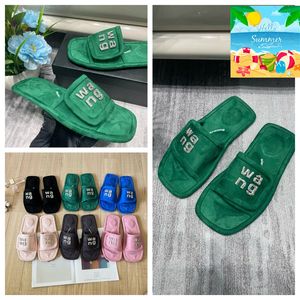 2024 New Style Designer Slippers Sandals Top Quality Luxury Womens Velvet rhinestone tape party Platform Big Size 35-42 GAI Free shipping