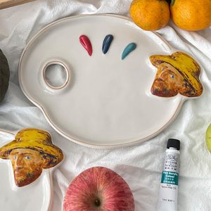 Neue Keramikpalette Aquarell Gouache Special Palette leicht zu reinigen Porzellanplattenfarbe Malereien Kunstzubehör