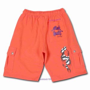 Lila jeans högre byxor märke shorts sommar mode begränsad orange röd tryckt broderi 925 silver pläterad samma med original logotyp