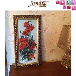 Huacan Full Drill Diamond Painting Kits Flower Wall Stickers Mosaic Poppy Flower Decorations For Home