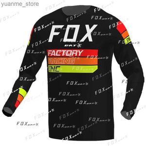 Cykeltröjor toppar Bat Offroad Motorcykeltröja Cross Enduro Downhill Jersey Mountain Bike Tshirt Snabbtorkande andningsbara herr Zesica Misetas M Y240419 J3GY