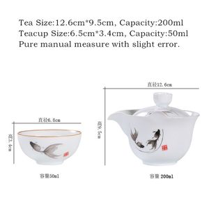 Chinese Kung Fu Tea Set 1 Pot 2 Cups 200ml Hand Grip Teapot with Infuser Household Drinkware Teaware Pitcher and Teacups