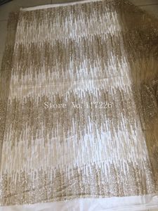 Schönes Design Luxus geklebte Gold Glitzer Tüll Mesh Spitze Stoff JRB-52408 mit goldenem Glitzer für Hochzeitskleid/Abendkleid