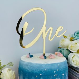 One Cake Topper 1st First Birthday Party One Year Old Baby Shower Girl Boy Couples First Anniversary Decoration