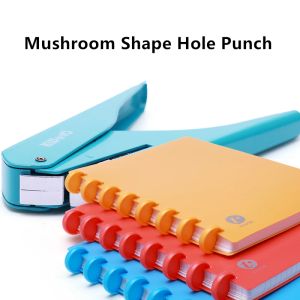 Pinsel kreative Pilzform -Loch -Loch -Scheibe Ring Type Puncher DIY Paper Cutter Craft Hine für Büros Planer Schreibwaren 09983