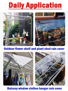 0.35MM/0.55MM Thick Clear PVC Tarpaulin for Garden Pergola Succulent Plants Shed Rain Cover Balcony Door Window Rainproof Cloth