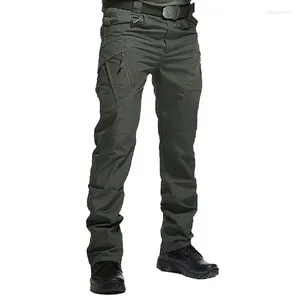 Men's Pants Classic Tactical Multi-Pocket Solid Color Stretch Slimming Outdoor Spring & Autumn Casual Jogging