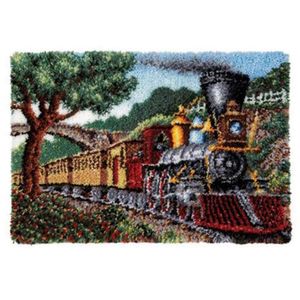 Latch hook rugs kits Cross stitch kits with Pre-Printed Pattern Foamiran for needlework Carpet embroidery set Train Tapestry