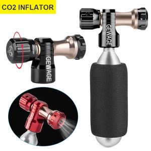 CO2 -Pumpe für Fahrradschrader Presta -Adapterbike Pumpe Inflator Aluminium Reifenrohr Mini Größe Fahrradpumpen Mini -Handpumpe 240410