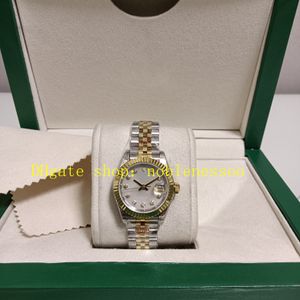 2 Stil Bayanlar Kadınlar 28mm Mop Diamond Dial Altın Yivli Çerçeve 904L Çelik İki Ton Jübile Bilezik 279173 Cal. 2671 Hareket GS Fabrika Otomatik Saatleri