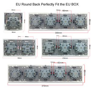 Soquete da UE com 2 USB tipo C Typeca 2.4a WallPad L6 Série branca à prova de fogo Frame para caixa redonda