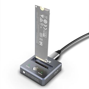 Hubs Jeyi M.2 SSD Reader для NVME / SATA для USBC PCIE SSD Docting Station USB 3.2 10 Гбит / с Твердый дисковый адаптер с защитой от записи