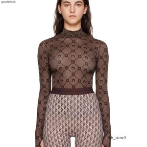 Marine Serre Rose Park Choi Ying Marine * Serrre Moon Flocking Printed High Neck Bottom Shirt Transparent Mesh Long Sleeved Women's 672