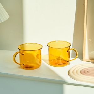 2 % Установите боросиликатную стеклянную чашку Современная кофейная кружка семей Семейная пара водяной чашки пить очки.