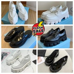 Designer Shoe Men praadashoes Women Casual Monolith Black Leather Shoes Increase Platform Sneakers Cloudbust Classic Patent Matte Loafers Trainers size 35-45
