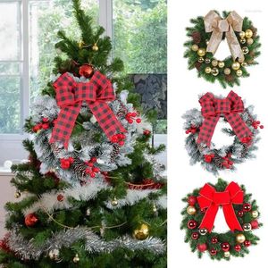 Decorative Flowers Christmas Door Wreath Decoration Hawaiian Party Artificial Flower Window Stickers Oranments Ball Bow Garland Home Wall
