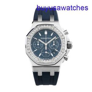 Pulro de movimento AP Relógio Royal Oak 26231 Máquinas automáticas de 37 mm de diâmetro novo capa de aço de precisão de face azul com conjunto de diamantes originais