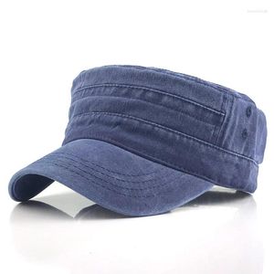 ボールキャップフラットトップウォッシュ材料韓国バージョン野球キャップ調整可能なシェードアウトドアサマーピークパパの帽子