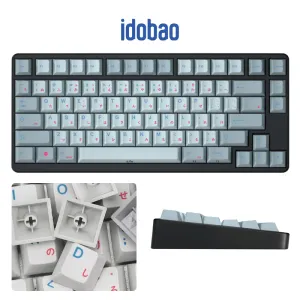 Accessories idobao Keyboard Keycaps PBT Keycaps Custom Cherry White Grey Key Cap Japanese Keycaps Keyboard Cap 38/49/67/78/98/125Key Dyesub