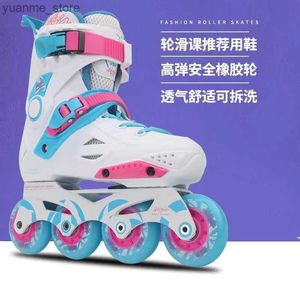 Inline Roller Skates Professionelle Flachblume 4 Räder Geschwindigkeit Inline Skating Erwachsene Anfänger Figuren Roller Skates Schuhe Patins Sneakers Training Y240410