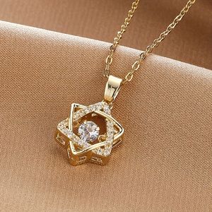 Girls Elegant Vintage Exquisite Rhinestone Star Pendant Luxury Necklace Decorative Accessories For Holiday Party Gift