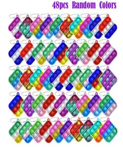 1248 PCS Mini Pop Push Pack KeyChain Fidget Bulk Antianxiety Stress Relief Hand Toys Set for Kids Adults Gifts 2206231417780