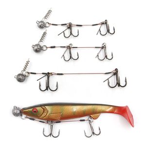 Gancho de equipamento de pesca de Stinger para grande shad center pino parafuso de parafuso conjunto pike bass poleiro isca farpada aguda agulha de peixe