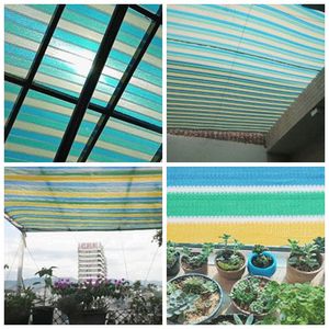 Color Stripe Anti-UV HDPE Shading Net Succulent Plant Sun Shade Net Outdoor Swimming Pool Cover Garden Courtyard Awning Tarp