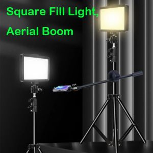 Lampor Foto Studio LED -videosring Fyll Lamp Ljuspanel Fotografering Belysning med stativ Stand Long Arm USB Plug för Live Stream