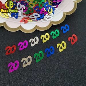 15G Numer 20 Table Confetti Digit Grand Event 20th DIY Anniversary Decor Paillette rozproszenia dla dorosłych przyjęć urodzinowych