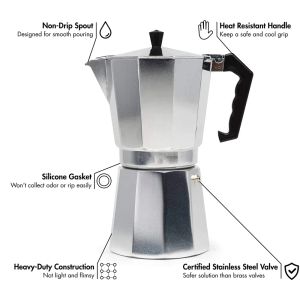 Moka Pot Italian Coffee Machine Espresso Aluminum Geyser Coffee Maker Kettle Latte Stove Classic Coffeeware Barista Accessories