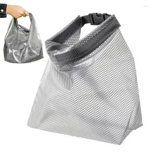 Förvaringspåsar mesh tätbar design vattentät väska tvättbar mini torr korg återanvändbar skyddande shopping tote för hemmet