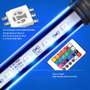 DOCUEAN UE/Reino Unido/Plug 18cm 2W RGB Aquarium Fish Tank Luz à prova d'água 5050 SMD LED LEV