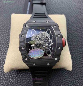 Luxury Men's Watch Richar M Barrel Hollowed-Out Designer Watch Sapphire Mirror Rubber Strap Waterproof Stainless Steel 0G5i