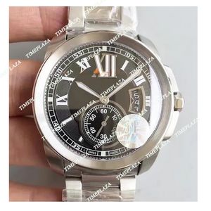 Relógios de luxo de alta qualidade homens 42mm W7100016 Relógios masculinos Relógios de relógio de pulso automático Dial preto de aço inoxidável Homens assista