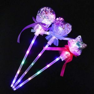 LED Rave Toy 1pc choinka LED Magic Fairy Sticks Rave Toy Light-Up Magic Ball Wand Glow Stick For Birthdays Nowator Prezenty dla dzieci 240410