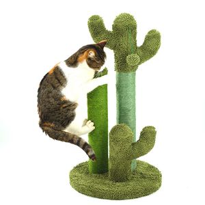 Симпатичный кактус Pet Cat Tree Toys с шариковыми стойками для кошек для кошек котенок, поднимая игру игрушку для кошки, защищающая мебель