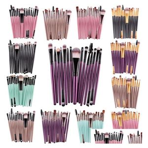 Make -up Pinsel 15pcskit Set Lidschatten Brow Eyeliner Eyelash Lippenfundament Power Kosmetische Make -up -Pinsel Schönheit Tool6086296 Drop Deliv Otity