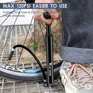 Biking ovest 120 psi MTB Road Bicycle Pompa per biciclette Long Cycling Airflator Schrader Presta Valve MTB Road Bike Tire in lega Pompa