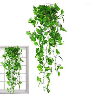 Decorative Flowers Faux Hang Greenery 3.6ft Leaves Vines Home Room Decor Hanging Artificial Plant Leaf Grass Wedding Party Wall Balcony