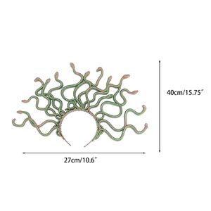 ハロウィーンヘッドバンドメデューサカーブドヘビシェイプヘアフープレイブパーティーヘアバンドパーティーコスプレコスチューム小道具ユニセックス